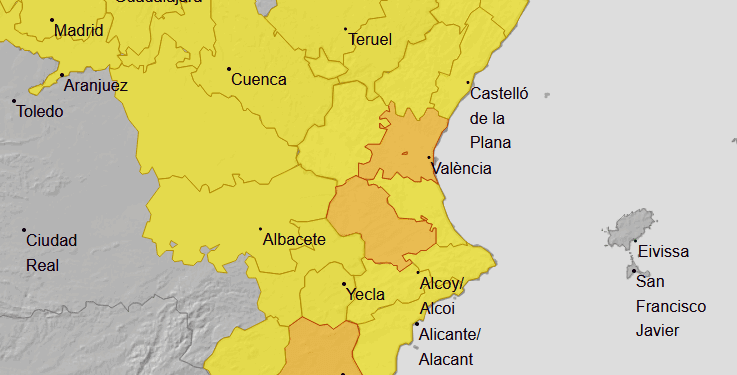 Se amplía la alerta naranja por tormentas intensas y granizo