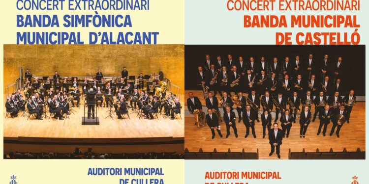 Cullera tendrá dos conciertos con las Bandas Municipales de Alicante y Castelló