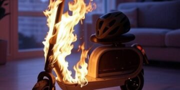 Incendio en una vivienda de Valencia provocado por un patinete eléctrico