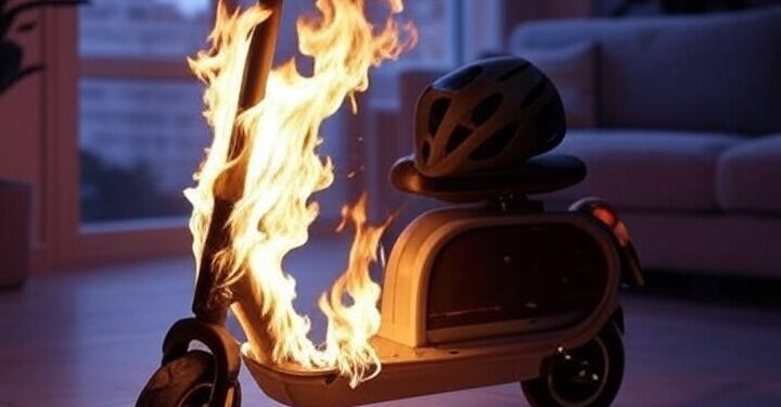 Incendio en una vivienda de Valencia provocado por un patinete eléctrico