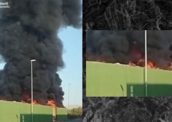 Un aparatoso incendio en Almassora moviliza a estas horas un amplio despliegue de emergencias