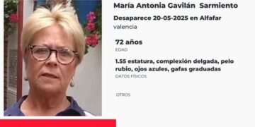 Desaparece mujer de 72 años en Alfafar, Valencia