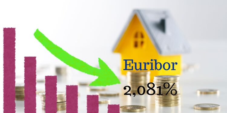 El Euríbor cae al 2,081% en mayo 1 El Euríbor cae al 2,081% en mayo