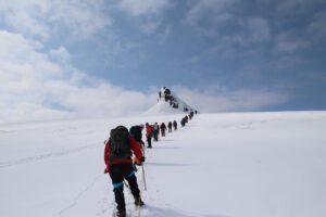 Instantes antes de hacer cumbre
