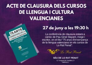 El Dr. Pau Giner realisarà la conferència de l'acte de Clausura dels Cursos de Llengua i Cultura Valencianes de Lo Rat Penat 2 WhatsApp Image 2025 06 23 at 08.40.50