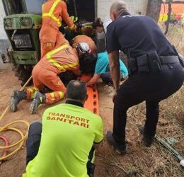 Herido un hombre de 69 años tras quedar atrapado entre un tractor y una caseta de herramientas en Bétera