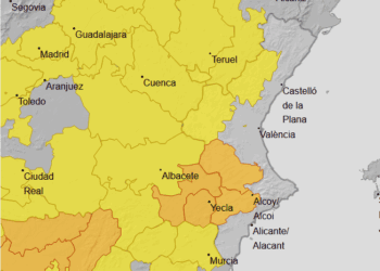 Alerta naranja por tormentas en el interior sur de Valencia e interior Norte de Alicante