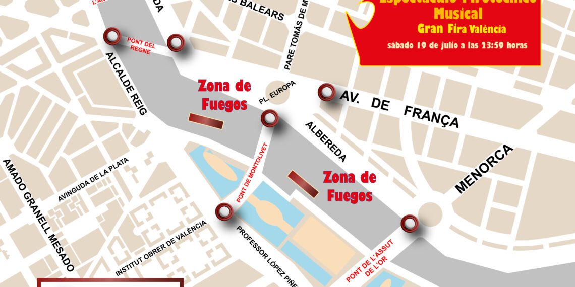 Corte de tráfico en Puentes Azud del Oro y Monteolivete este sábado noche por castillo