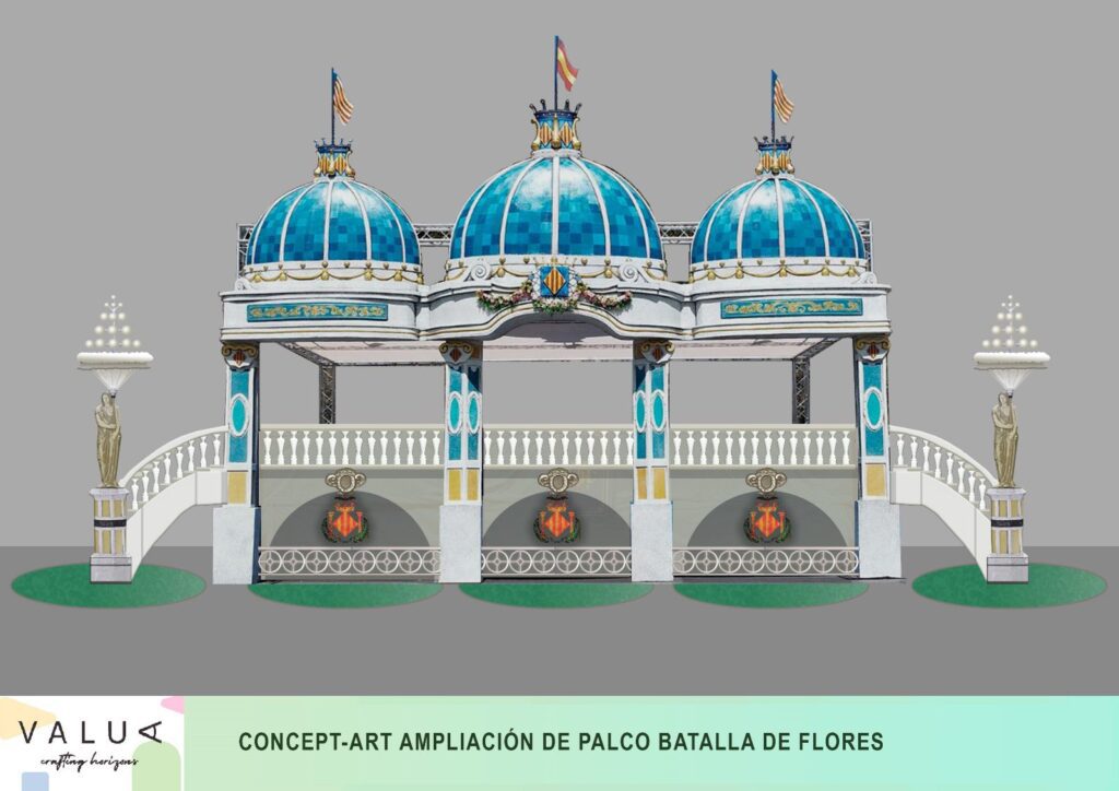 Más de 1,3 millones de clavellones cerrarán la Gran Feria de Julio con la Batalla de Flores más antigua de España 3 0725 Ampliacio decoracio Pavello municipal Batalla Flors
