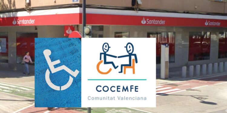 COCEMFE CV consigue la accesibilidad en una oficina del Santander en Valéncia 1 COCEMFE CV consigue la accesibilidad en una oficina del Santander en Valéncia