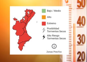 Nivel Rojo: Riesgo extremo de incendios este fin de semana en toda la Comunidad Valenciana