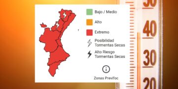 Nivel Rojo: Riesgo extremo de incendios este fin de semana en toda la Comunidad Valenciana