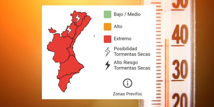 Nivel Rojo: Riesgo extremo de incendios este fin de semana en toda la Comunidad Valenciana 1 Nivel Rojo: Riesgo extremo de incendios este fin de semana en toda la Comunidad Valenciana