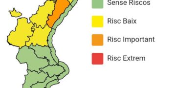 Se activa la alerta naranja en el litoral de Castello para esta noche y mañana por la mañana por fuertes lluvias