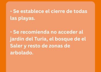 Valencia suspende preselecciones falleras, conciertos y todos los actos al aire libre hoy. Desaloja las playas