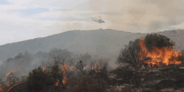 Piden a los vecinos de Alcoy e Ibi cerrar puertas y ventanas ante el avance del incendio forestal