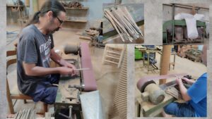 Proceso lijado abanico fabrica Ferran Aldaya