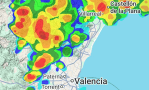 Fuerte tormenta se dirige hacia Valencia desde el oeste