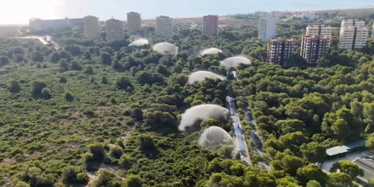 Activan los 8 cañones de agua del Saler ante el riesgo extremo de incendio forestales 1 Activan los 8 cañones de agua del Saler ante el riesgo extremo de incendio forestales