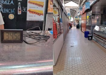 34.5º en el interior del Mercado Central, pasillos vacíos y Catalá sigue sin actuar