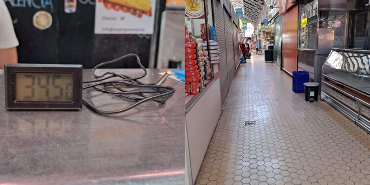 34.5º en el interior del Mercado Central, pasillos vacíos y Catalá sigue sin actuar