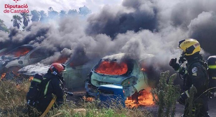 Incendio en la playa canina de Nules: cinco vehículos calcinados y daños en la vegetación 1 Incendio en la playa canina de Nules: cinco vehículos calcinados y daños en la vegetación