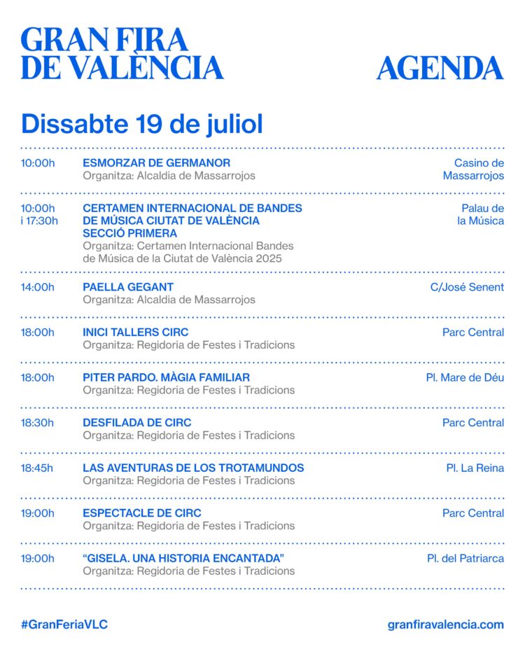 Metrovalencia activa horarios especiales para las celebraciones de la Feria de julio