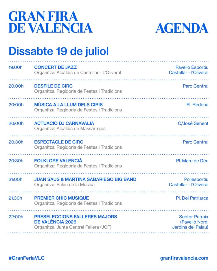 Metrovalencia activa horarios especiales para las celebraciones de la Feria de julio