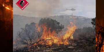 Incendio Ibi: Se movilizan más medios aéreos tras una noche sin descanso