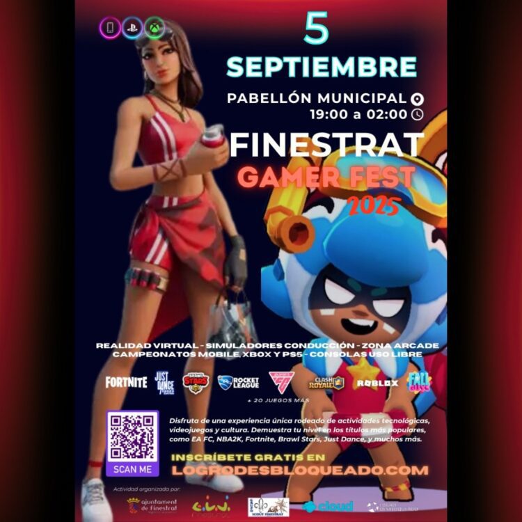 El 5 de Septiembre vuelve el Finestrat Gamer Fest al pabellón de deportes