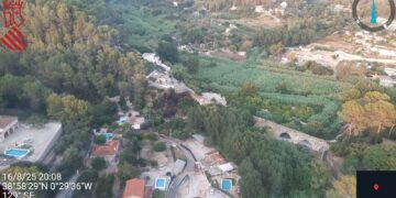 El incendio de Xàtiva roza el acueducto gótico de "les arcadetes d'Alboi" (BIC) y en la Lista Roja de Hispania Nostra
