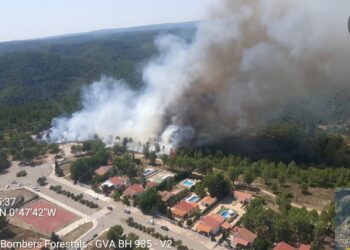 Declarado un Incendio forestal junto a la Urbanización Cumbres de Valencia en Moixent
