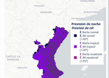 Noche tropical en gran parte del territorio valenciano