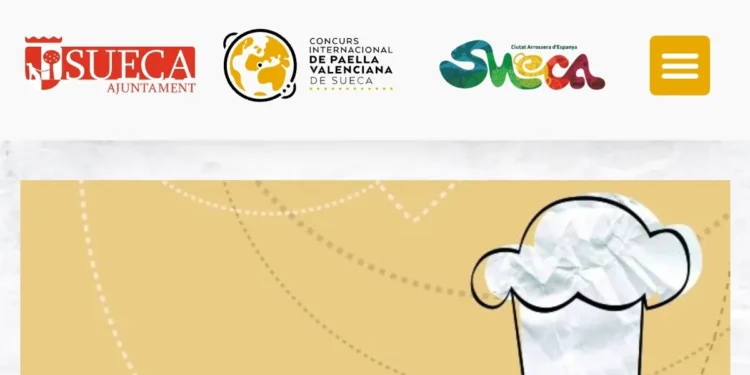 Polémica en Sueca: el concurso internacional de paella valenciana utiliza una bandera catalana para identificar el idioma valenciano