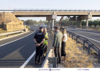 Un accidente la pasada madrugada corta la N-332 en Gandía