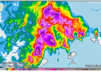 Los modelos avisan de lluvias torrenciales esta noche y mañana