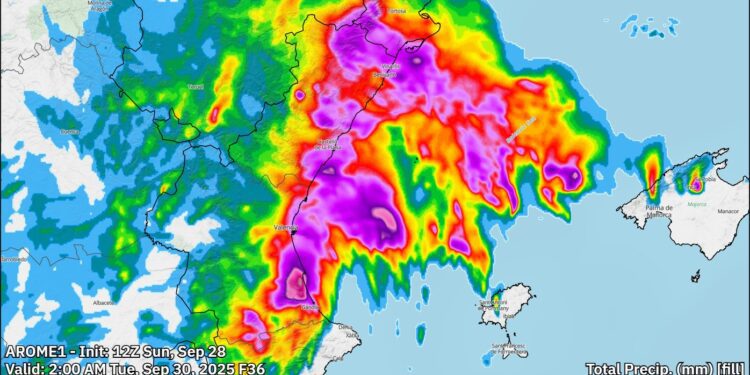 Los modelos avisan de lluvias torrenciales esta noche y mañana