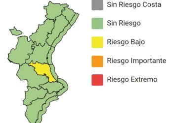 Aviso amarillo de lluvias esta madrugada en la costa sur de Valencia