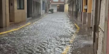 Sueca se recupera de los 150 litros caídos hoy, y de la fuerte tromba de esta tarde
