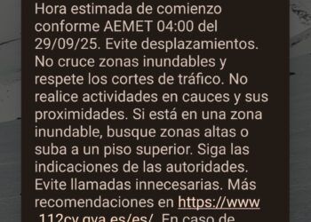 Han sonado los móviles en la CV con el sistema de alertas EsAlert a las 15:29h.