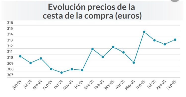 Repuntan los precios de la cesta de la compra en septiembre con la carne y el pescado de subida imparable