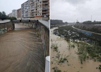 La DANA Alice deja en Gandia cerca de 150 litros por metro cuadrado durante la madrugada