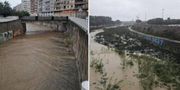 La DANA Alice deja en Gandia cerca de 150 litros por metro cuadrado durante la madrugada