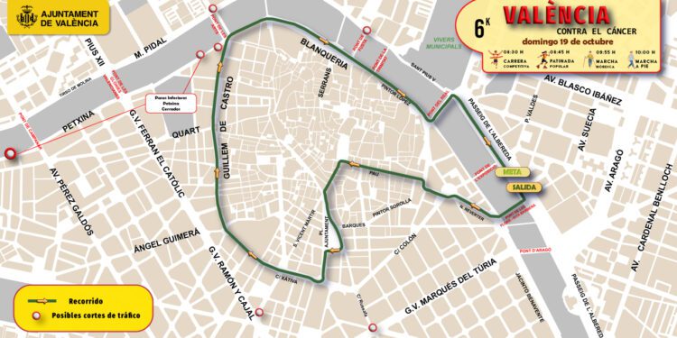 Qué calles que se cortan mañana en Valencia por la carrera solidaria Valencia Contra el Cáncer 1 Qué calles que se cortan mañana en Valencia por la carrera solidaria Valencia Contra el Cáncer