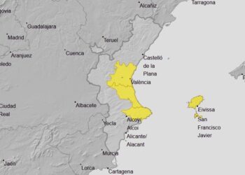 AEMET amplía los avisos amarillos por lluvias del miércoles 8 hasta las 12h del 9 d'Octubre