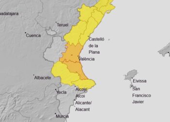 AEMET amplía los avisos/ alertas por lluvias, y activa la alerta naranja para el Golfo de Valéncia el lunes