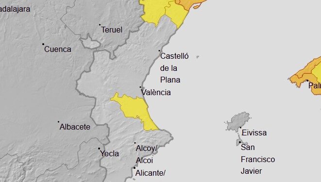 AEMET reactiva avisos amarillos hoy por lluvias, pone alertas naranjas mañana y extiende avisos hasta martes a las 8h.