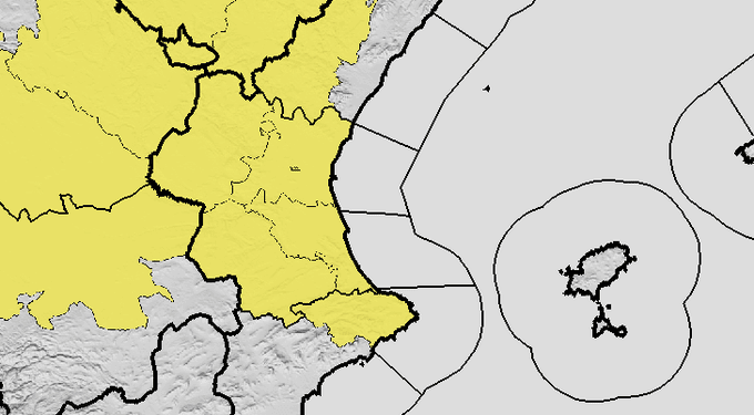 AEMET activa avisos amarillos por lluvias para la tarde del 8 de Octubre