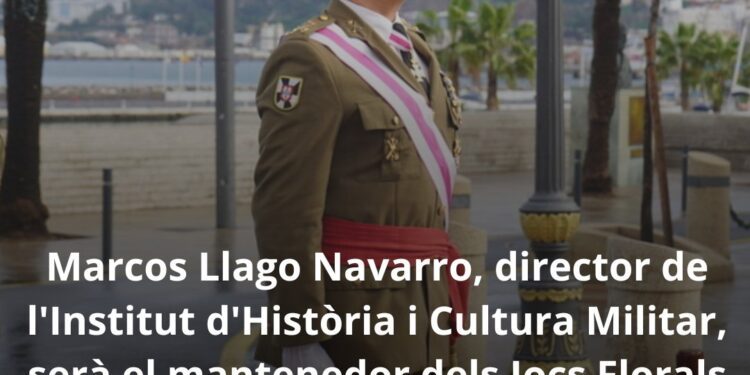 Marcos Llago Navarro, director de l’Institut d’Història i Cultura Militar, serà el mantenedor dels Jocs Florals de la Ciutat i Regne de Valéncia 1 Marcos Llago Navarro, director de l’Institut d’Història i Cultura Militar, serà el mantenedor dels Jocs Florals de la Ciutat i Regne de Valéncia