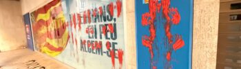 El independentismo catalanista de ARRAN ataca y vandaliza la sede del PPCV en Valencia